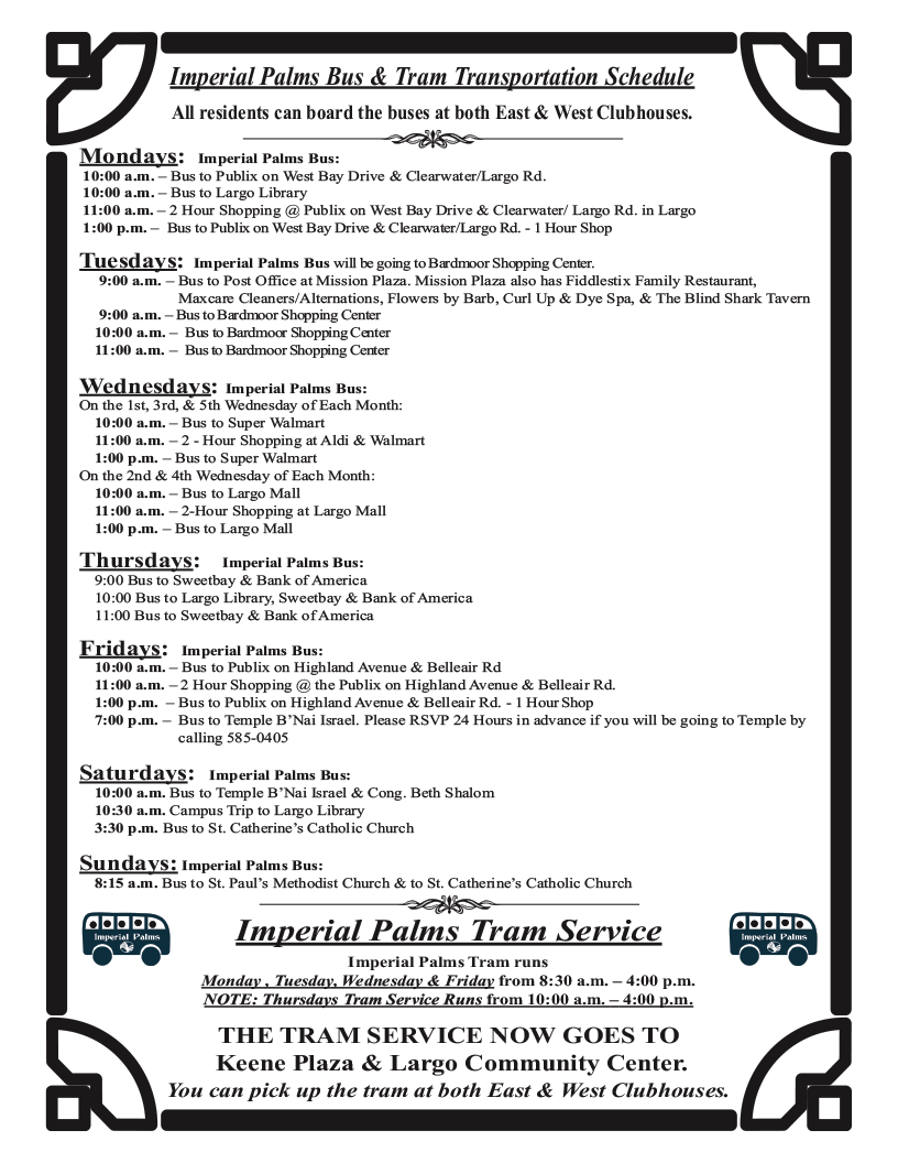 Imperial Palms Monthly Newsletter page 2